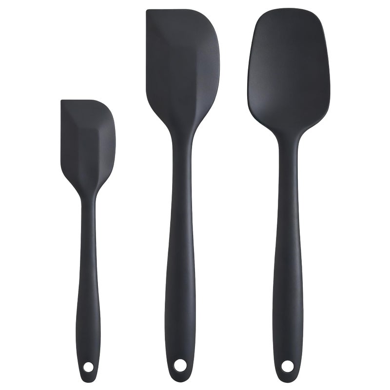 Cooptop Silicone Spatula Set - Rubber Spatula - 600Â°F Heat Resistant Baking Spoon & Spatulas(Black) - Image 1